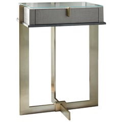 Naos Modern Console Table with Metal Legs and Sycamore Top