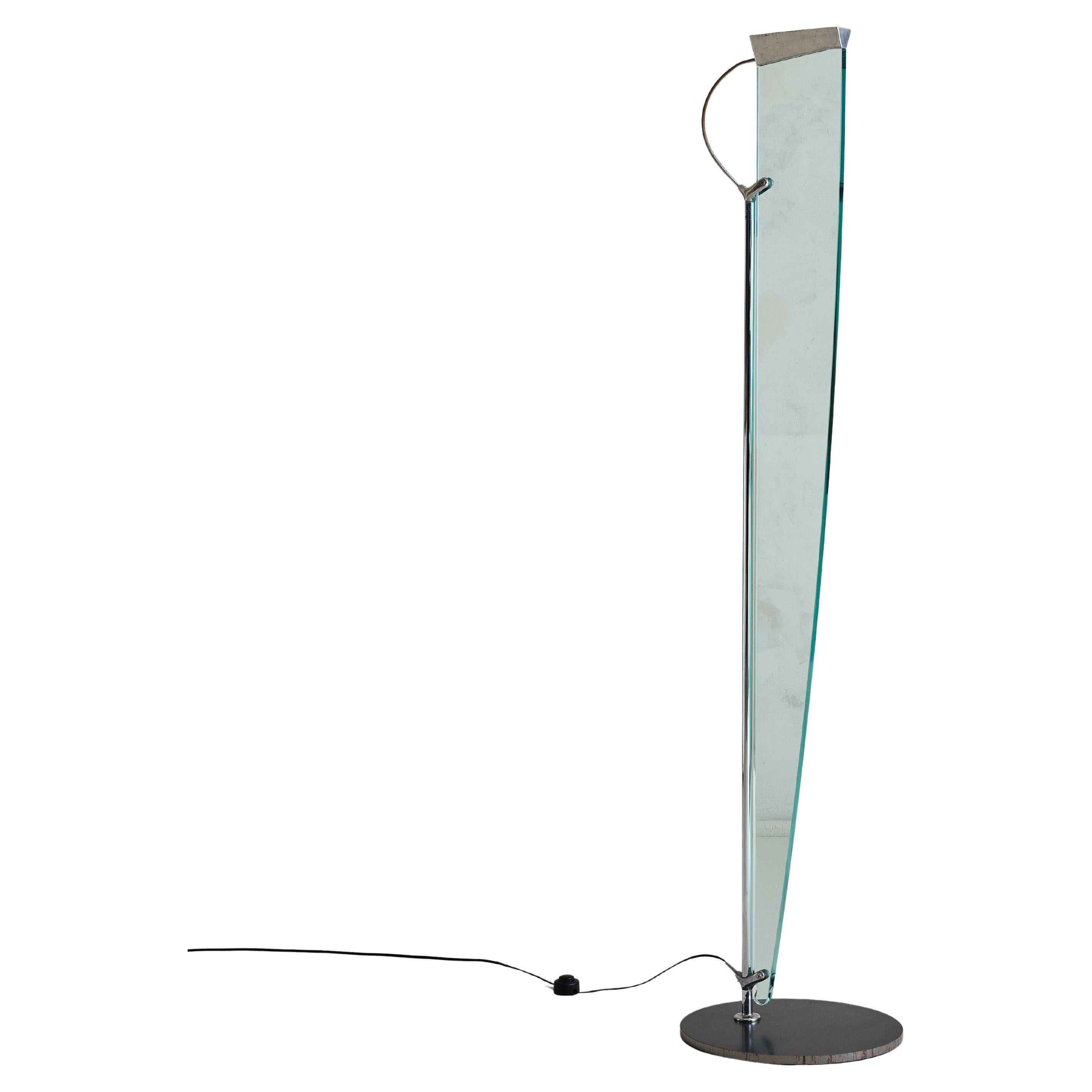 Lampada da terra in vetro 'Naos Terra' di Carlo Forcolini per Nemo Italianaluce, anni '80