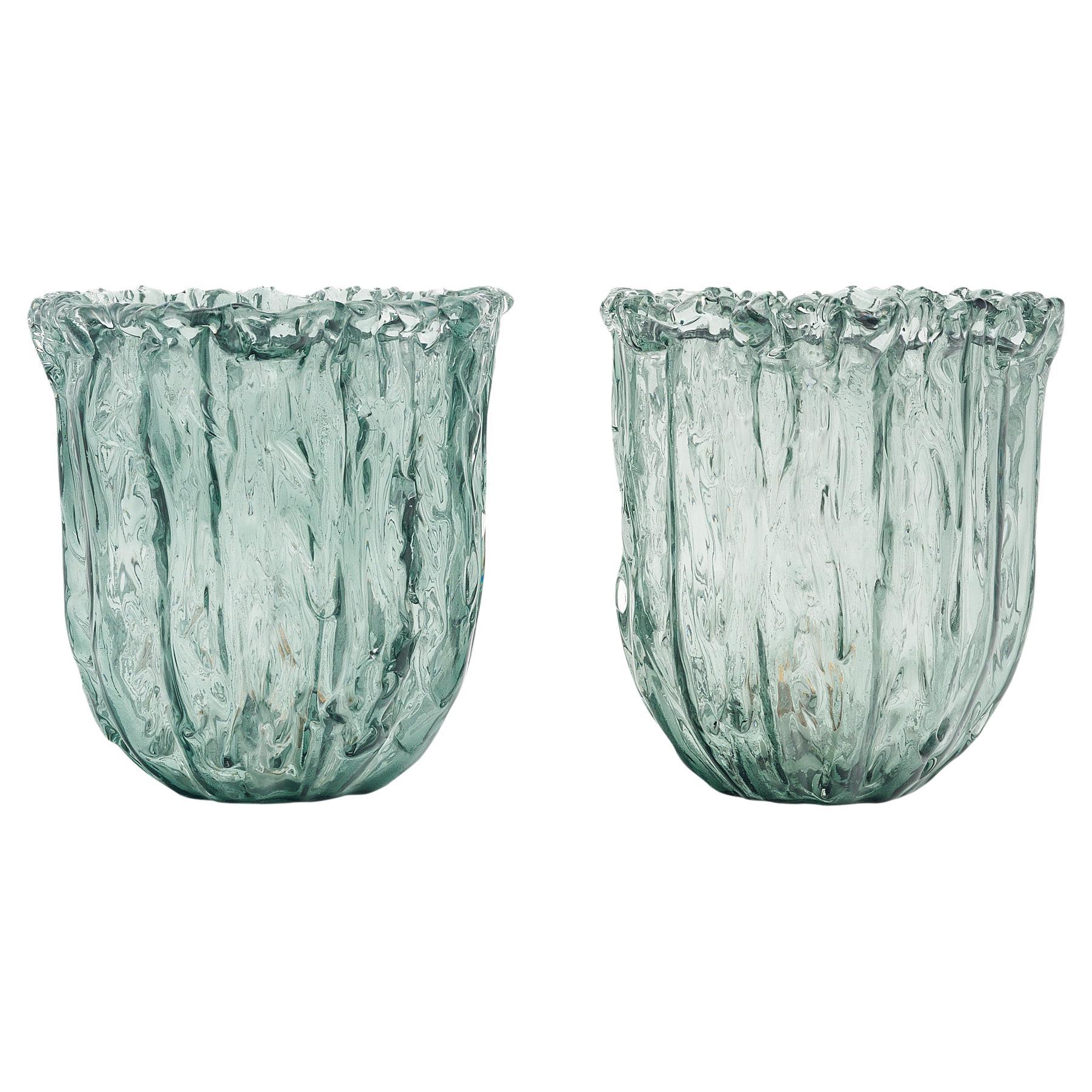 Naoto Fukasawa Blue Glass Side Tables For Sale