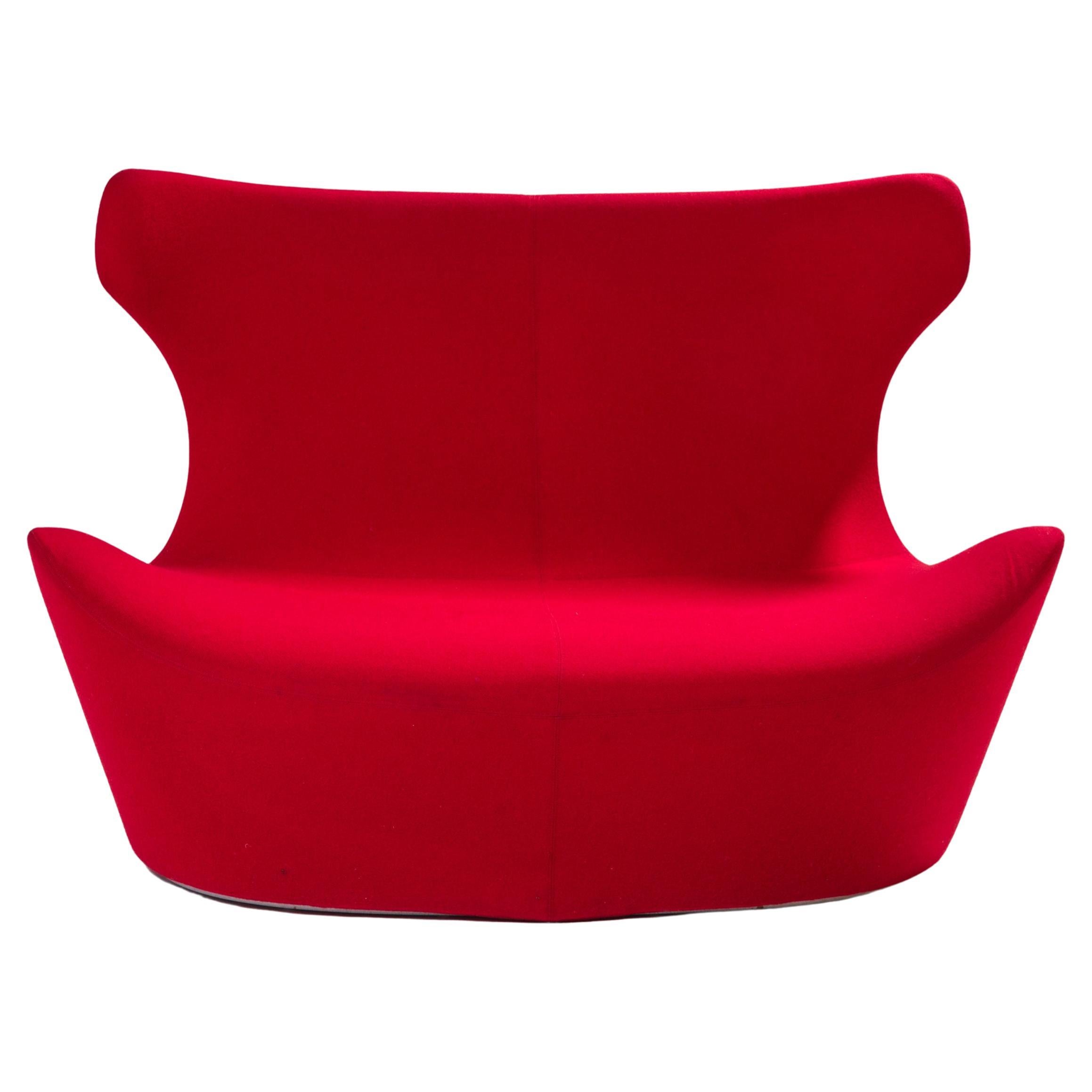 B&B Italia by Naoto Fukasawa Red Highback Papilio Loveseat Sofa