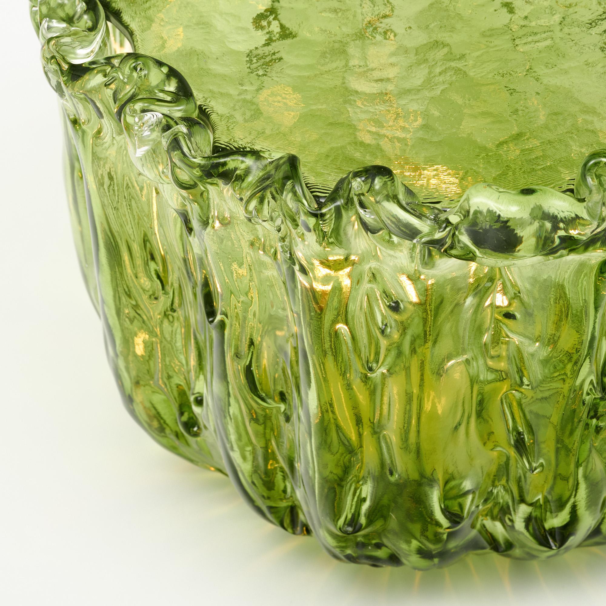 Mesa auxiliar de cristal verde Naoto Fukasawa Moderno en venta
