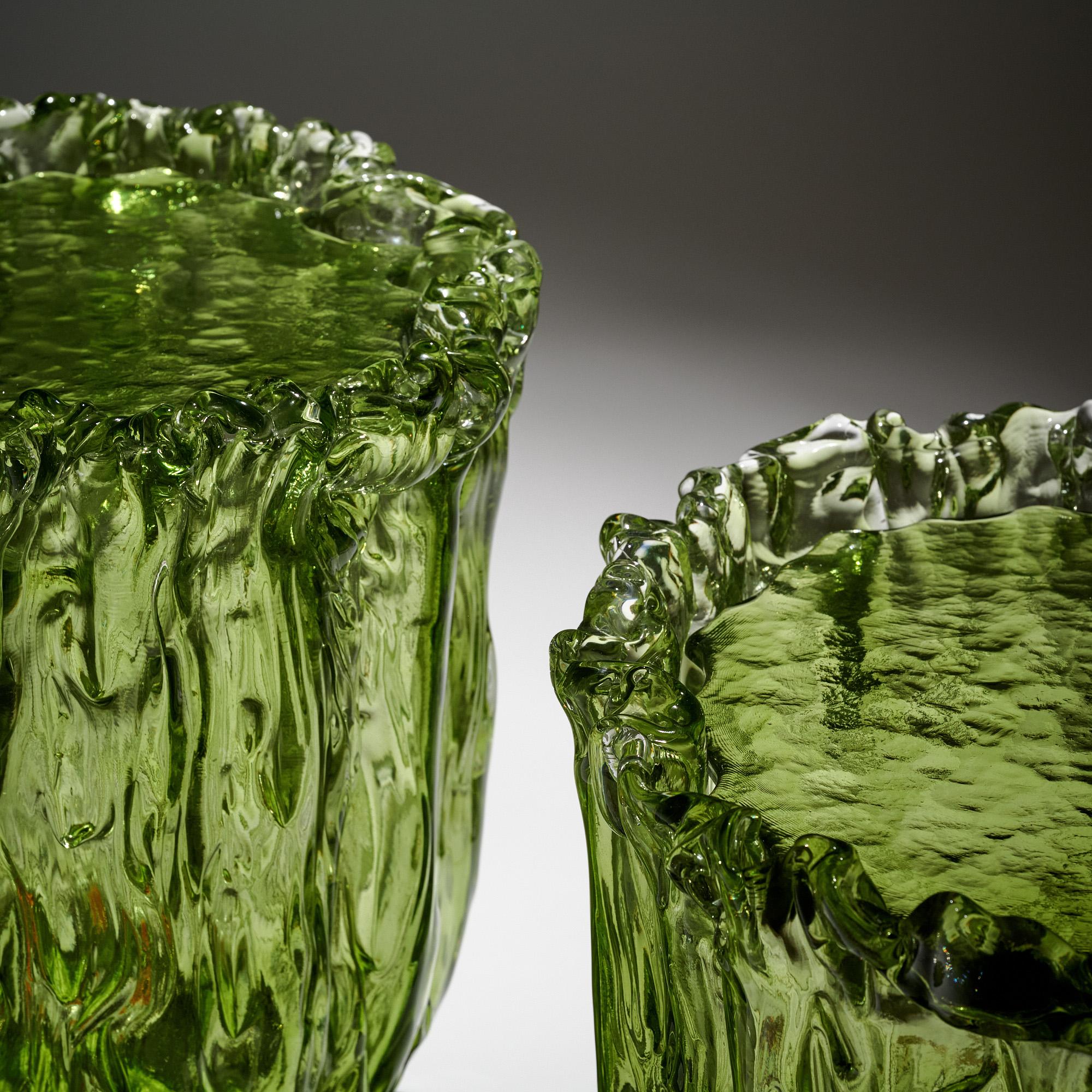 Mesa auxiliar de cristal verde Naoto Fukasawa Italiano en venta