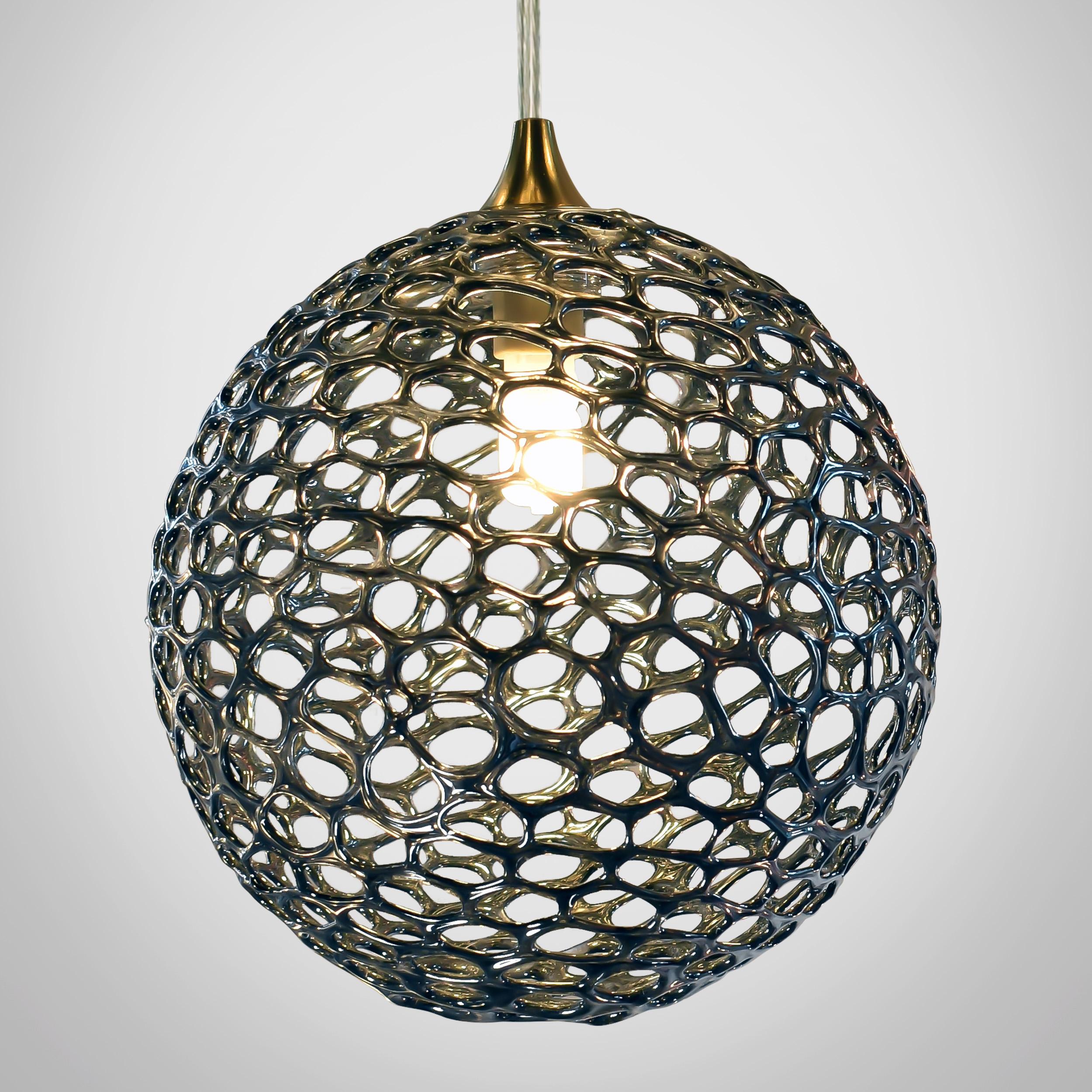 Modern Napa 5 Art Glass Pendants Chandelier in Clear, Amber and Grey Glass Colors. LED For Sale