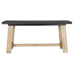Used Napa Console with Ebonized Limestone Top and Oak Base in Ruffino Finish