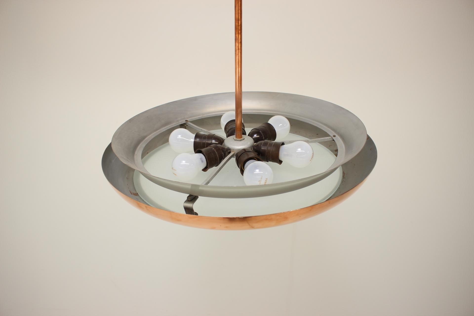 Bauhaus Napako Chandelier UFO, 1930s, Czechoslovakia For Sale