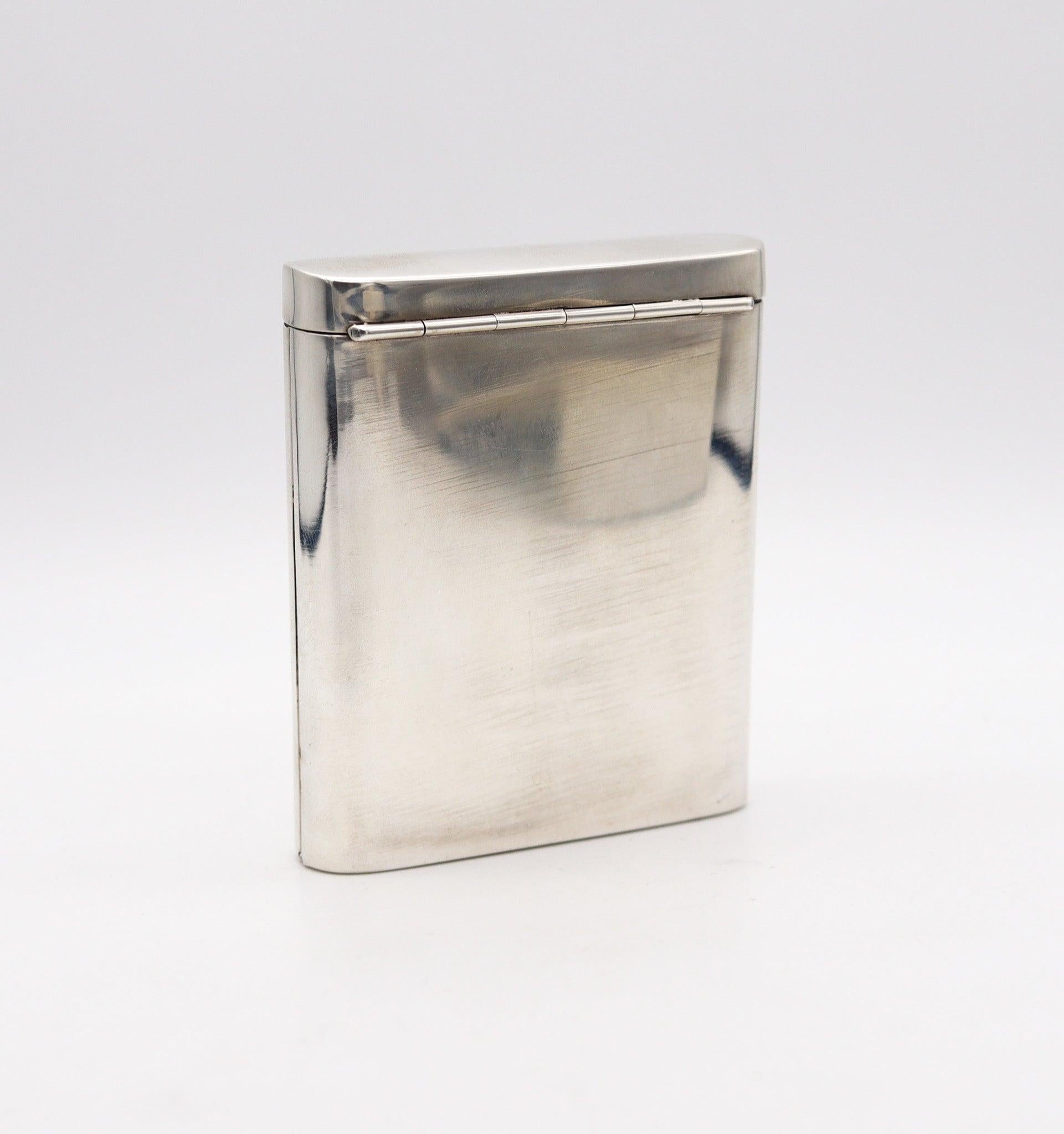 American NAPIER 1927 Mechanical Foldable Cigarette Case In Solid .925 Sterling Silver