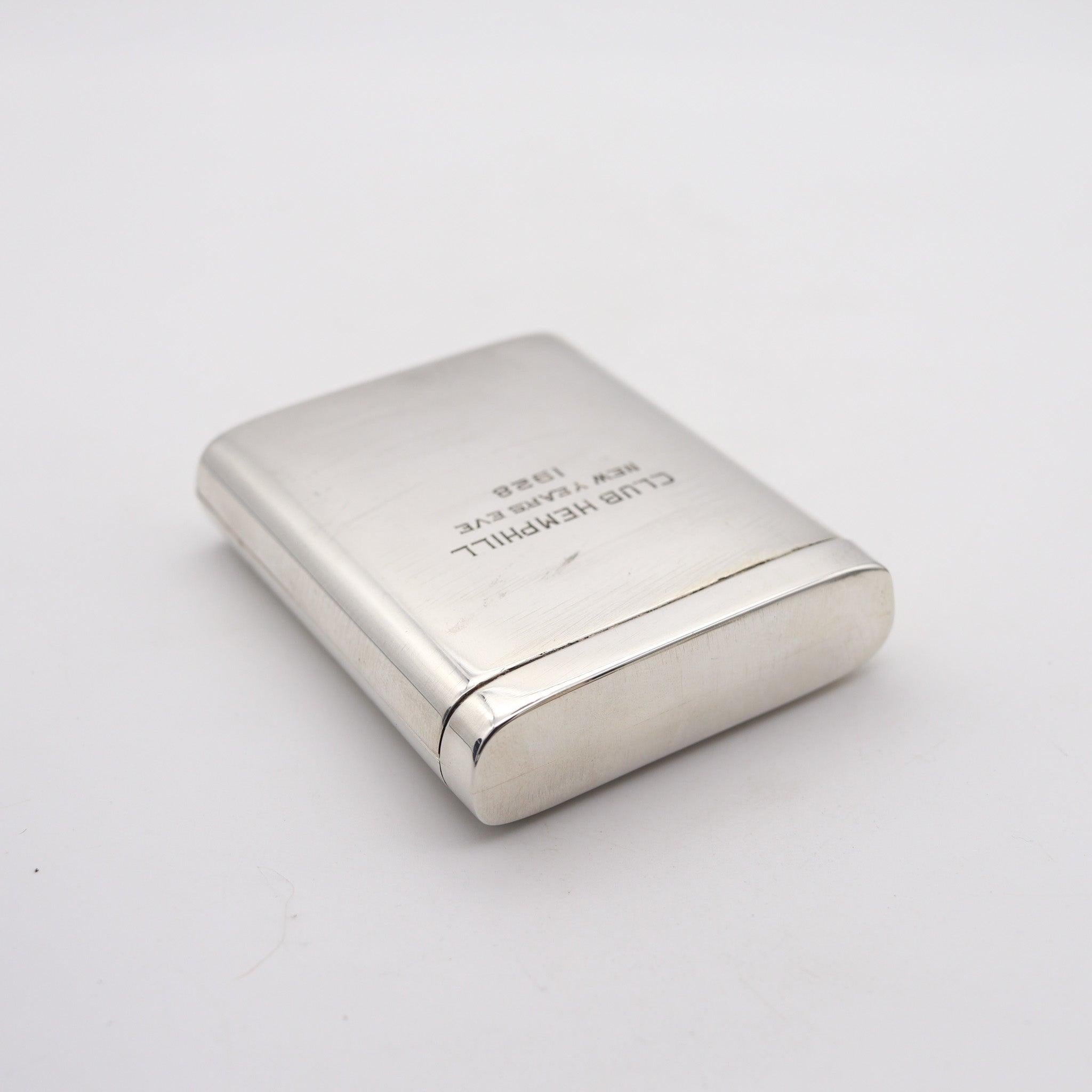 Gilt NAPIER 1927 Mechanical Foldable Cigarette Case In Solid .925 Sterling Silver