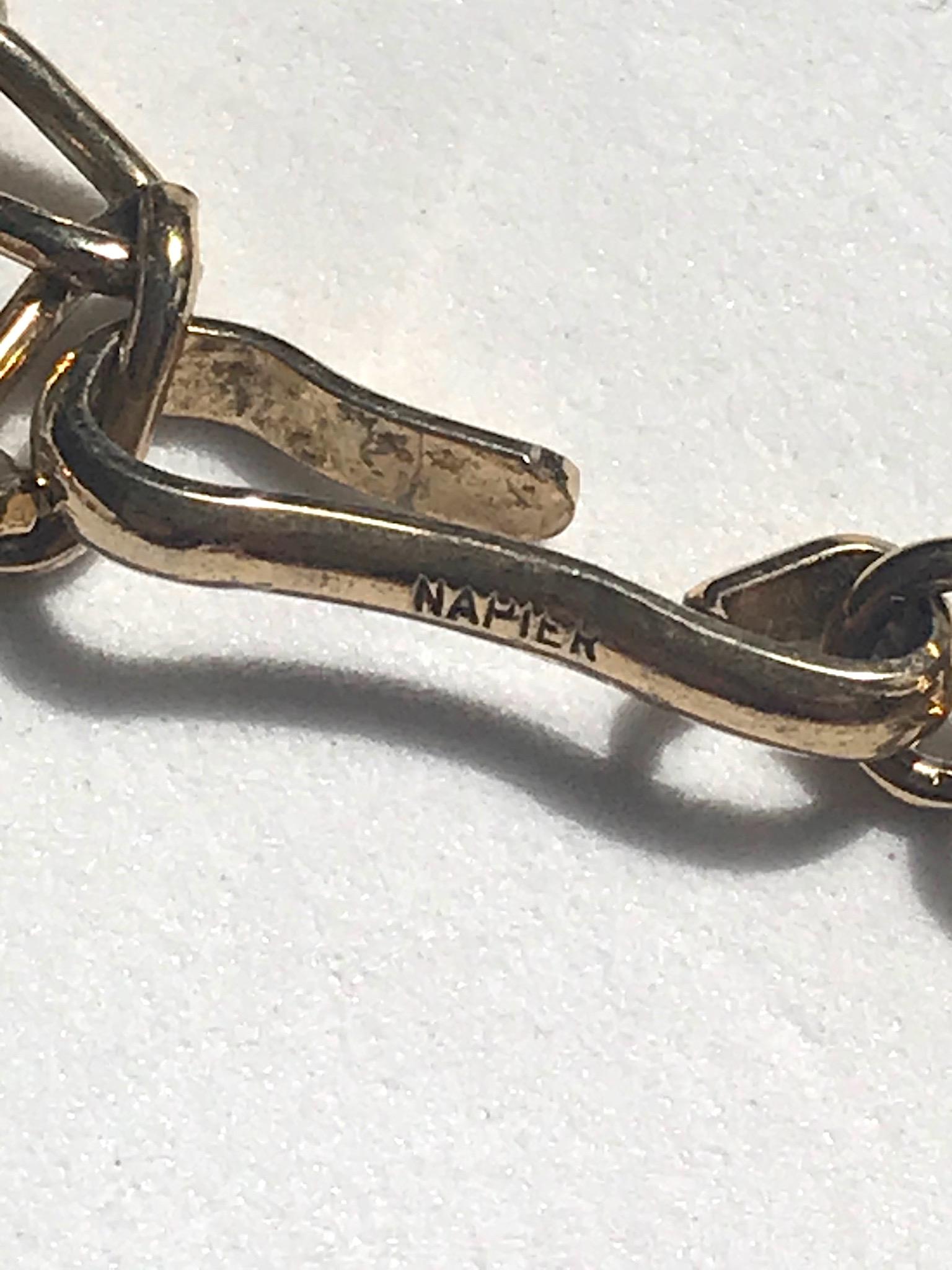 Napier 1950s Murano Glass & Gold Bead Bib Necklace 3