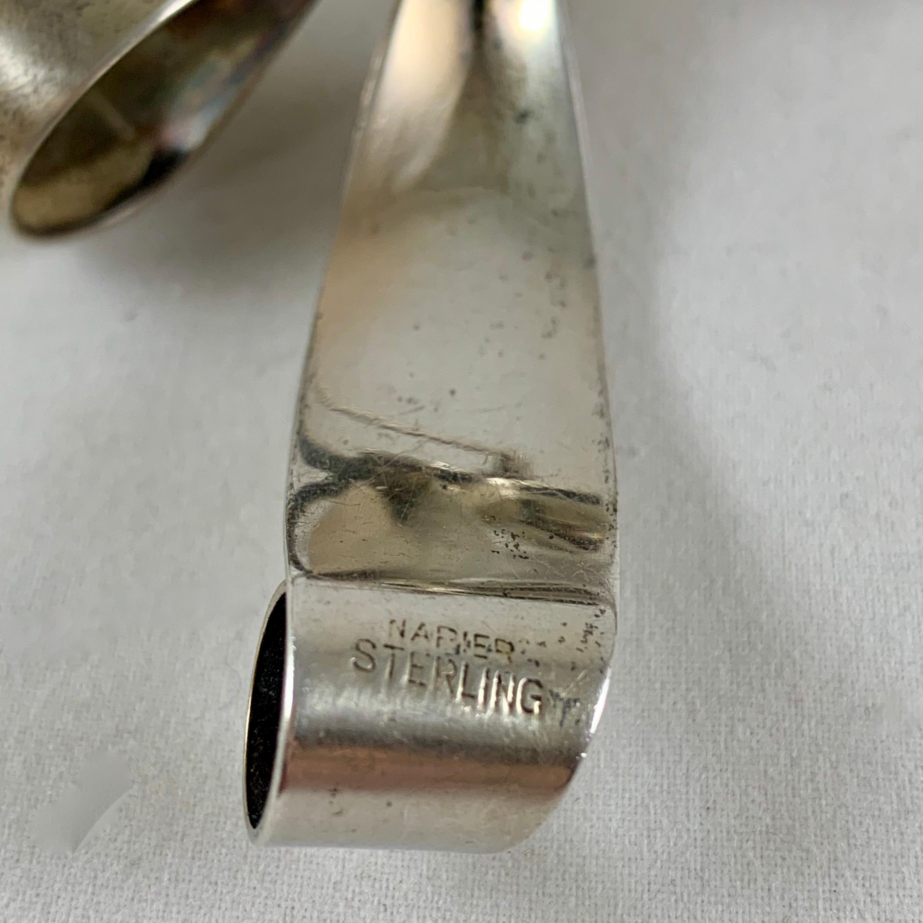 Napier American Modernist Sterling Silver Oversized Bow Pin, circa 1940s-1950s 3
