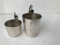 Napier, Art Deco Set, One and Two Shots/Jigger, Cup Measures, Silver Plate