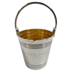 Napier Art Decó Medidor de licor / Jigger "Cubo lleno" de plata de 4 onzas