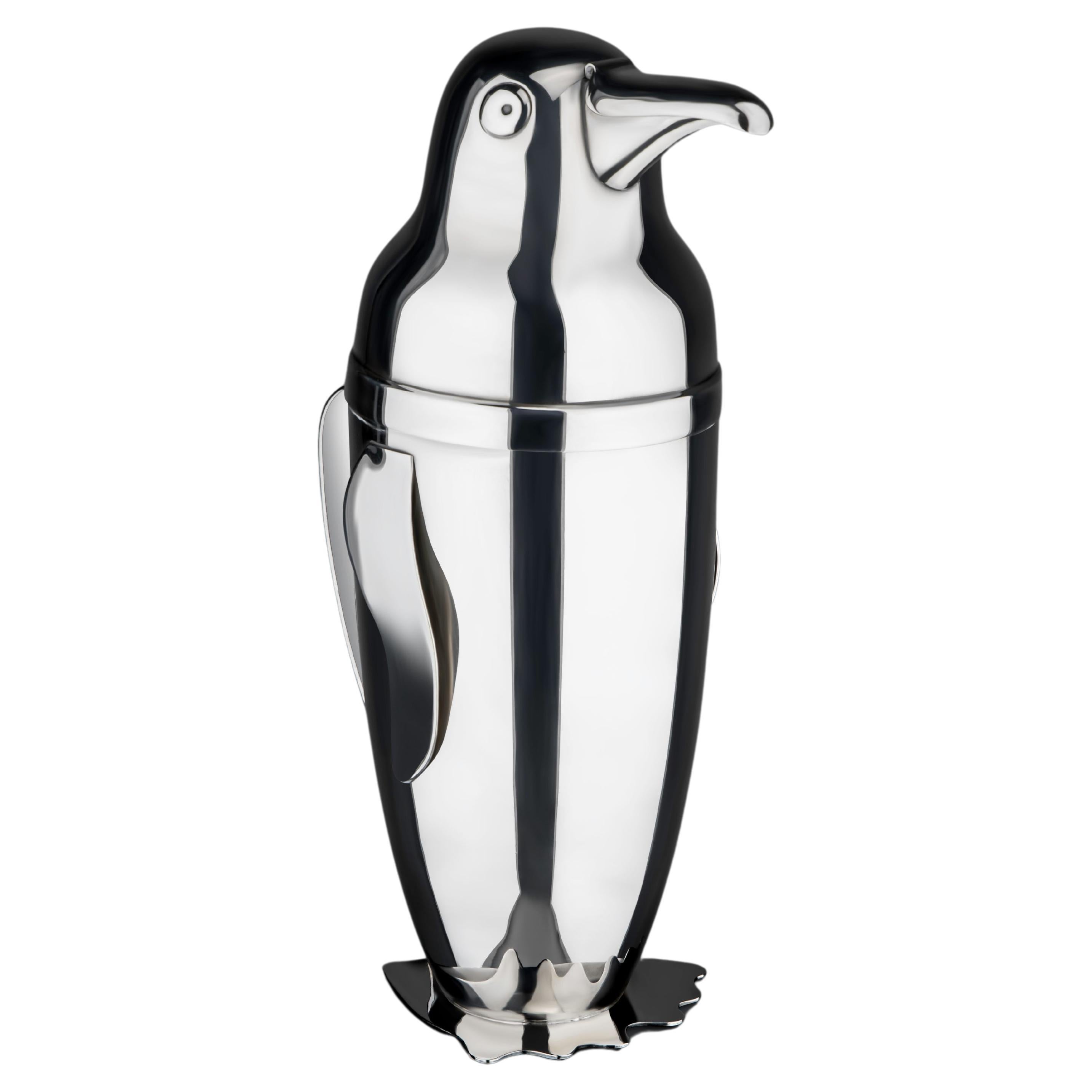 Napier versilberter Penguin-Cocktailshaker im Art déco-Stil im Angebot