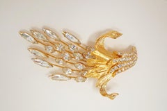 Napier Gilded Crystal Bouquet Demi-Parure Set, Signed, circa 1980