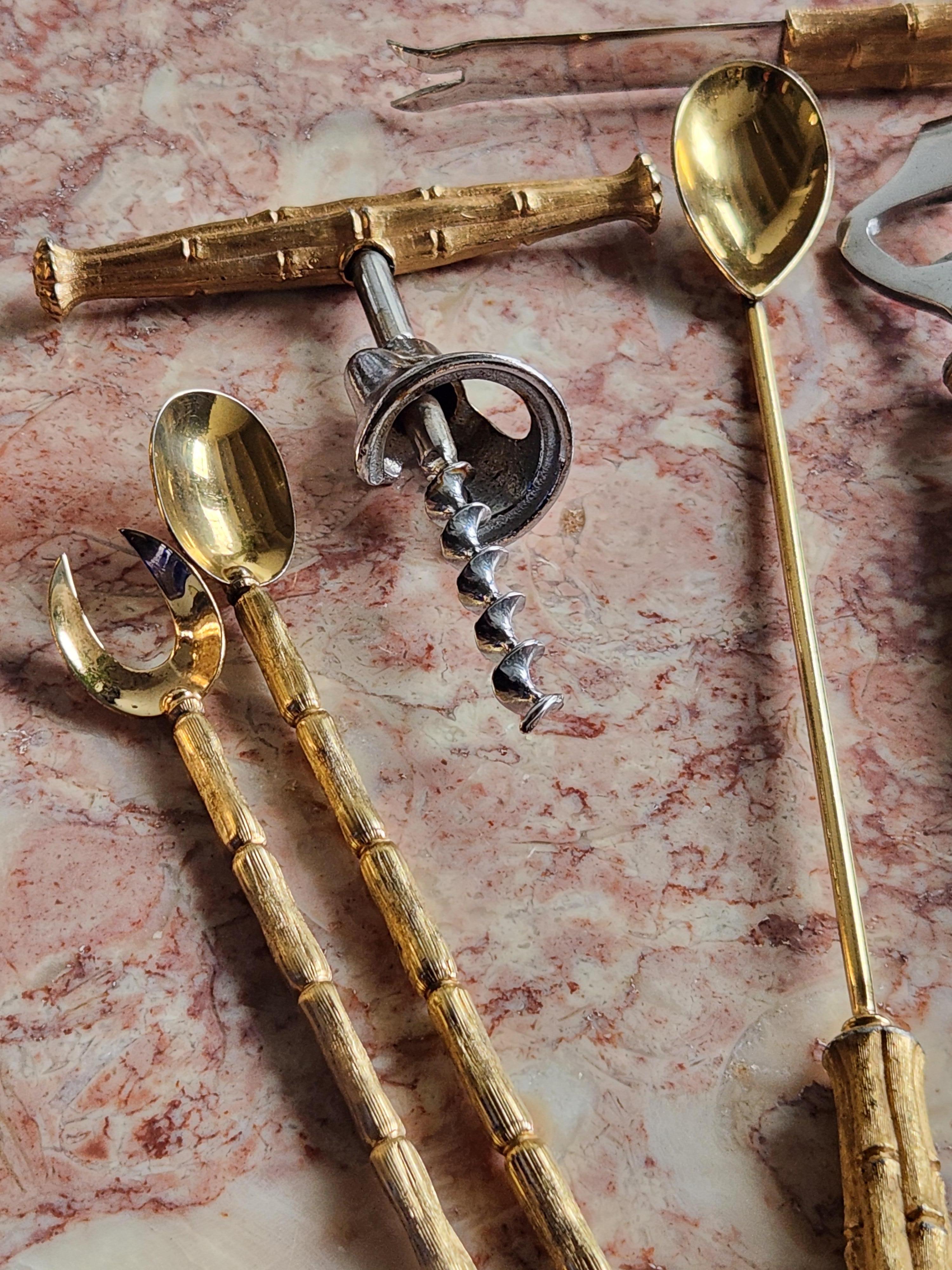 Napier Gold Bamboo bar tool set For Sale 5
