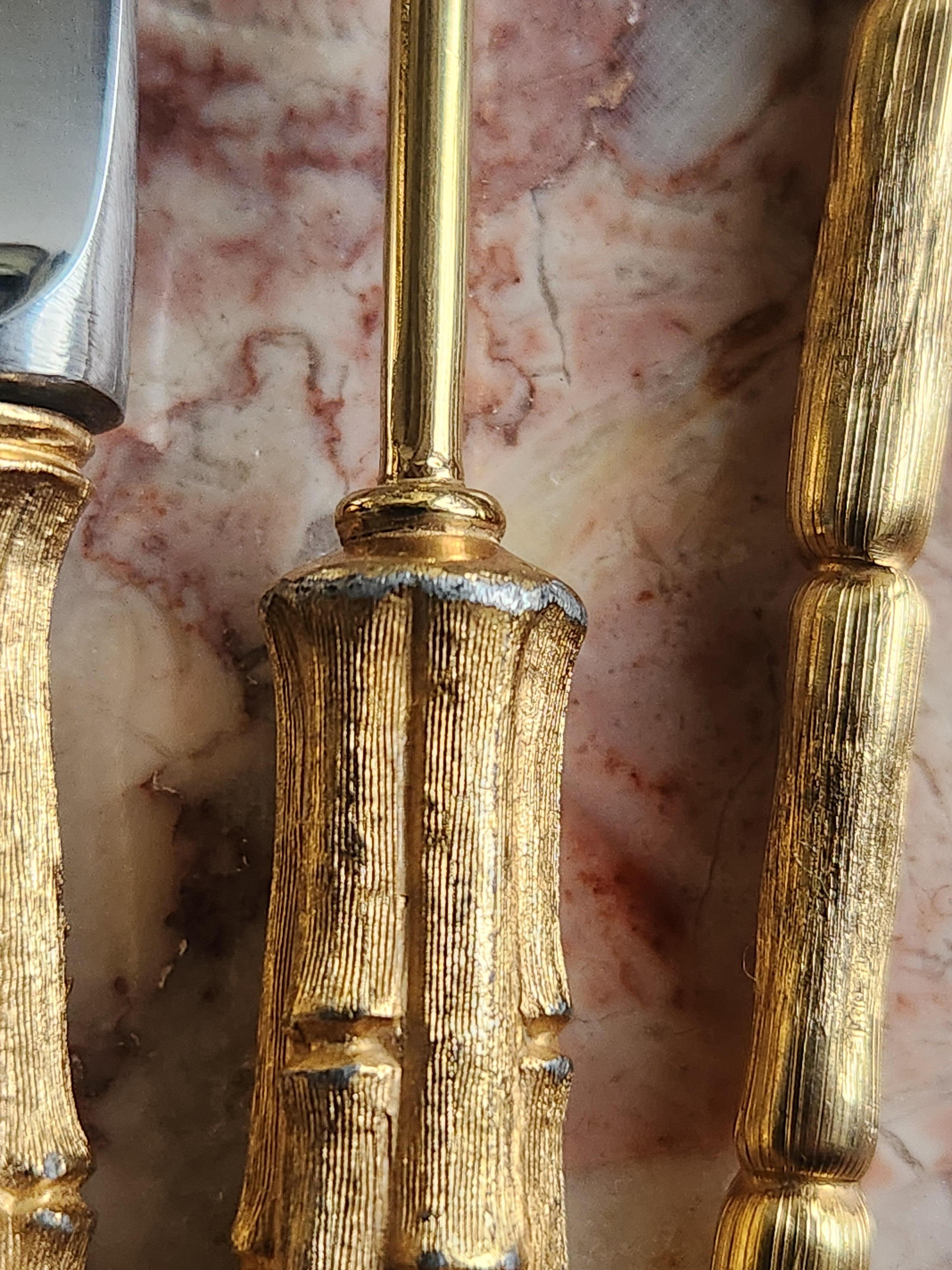 Napier Gold Bamboo bar tool set For Sale 8
