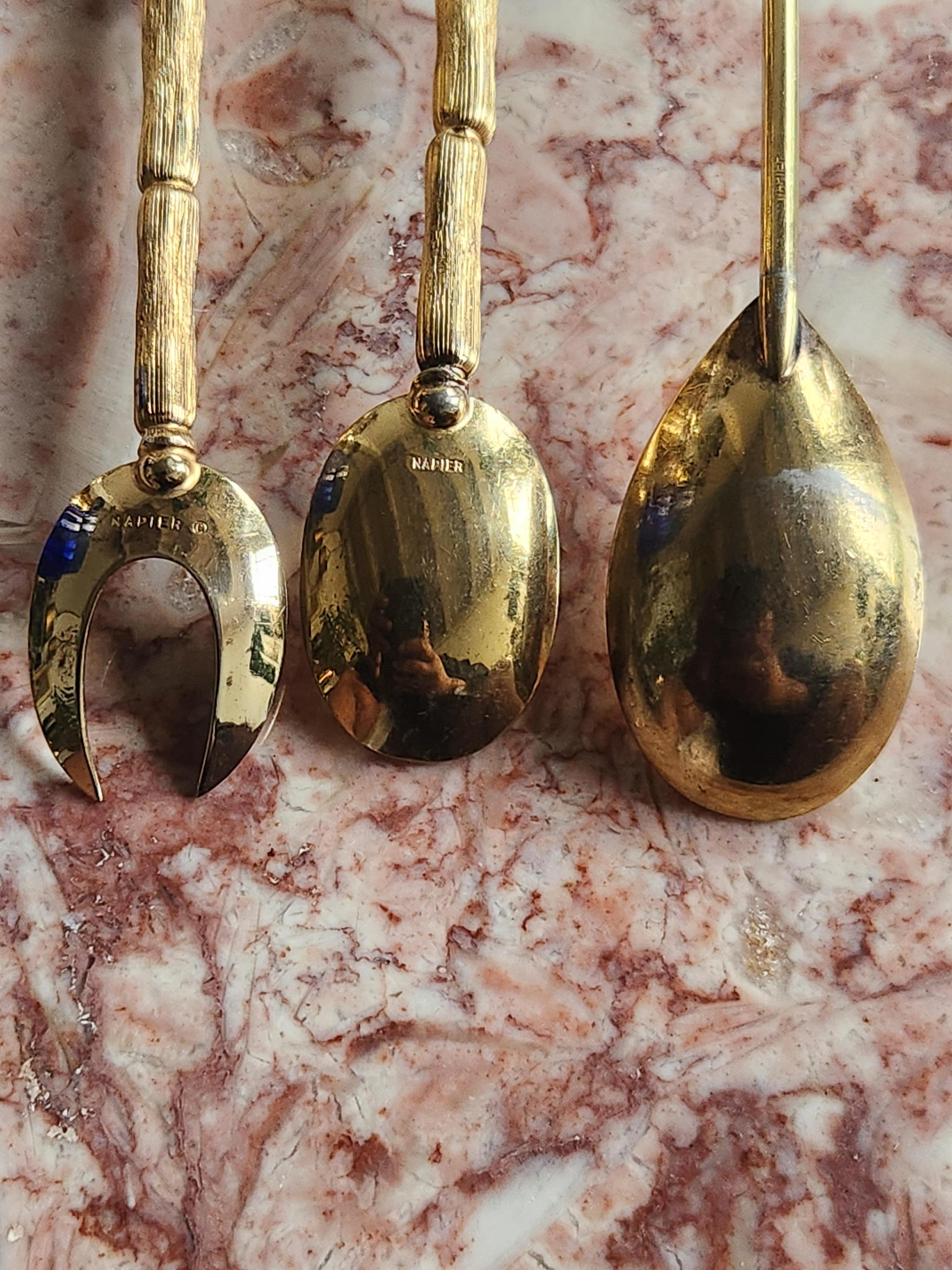 Napier Gold Bamboo bar tool set For Sale 10