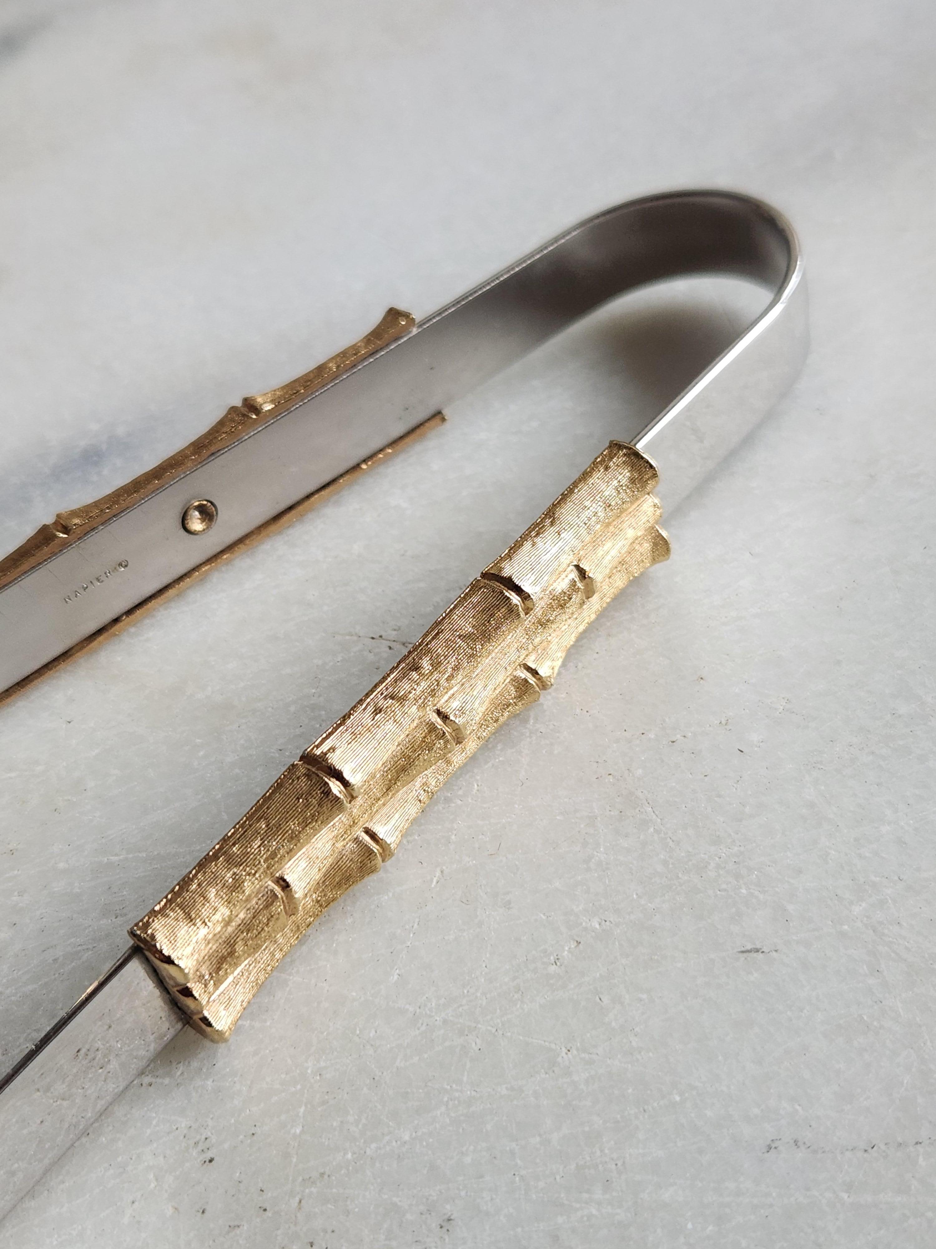 Stainless Steel Napier Gold Bamboo bar tool set For Sale