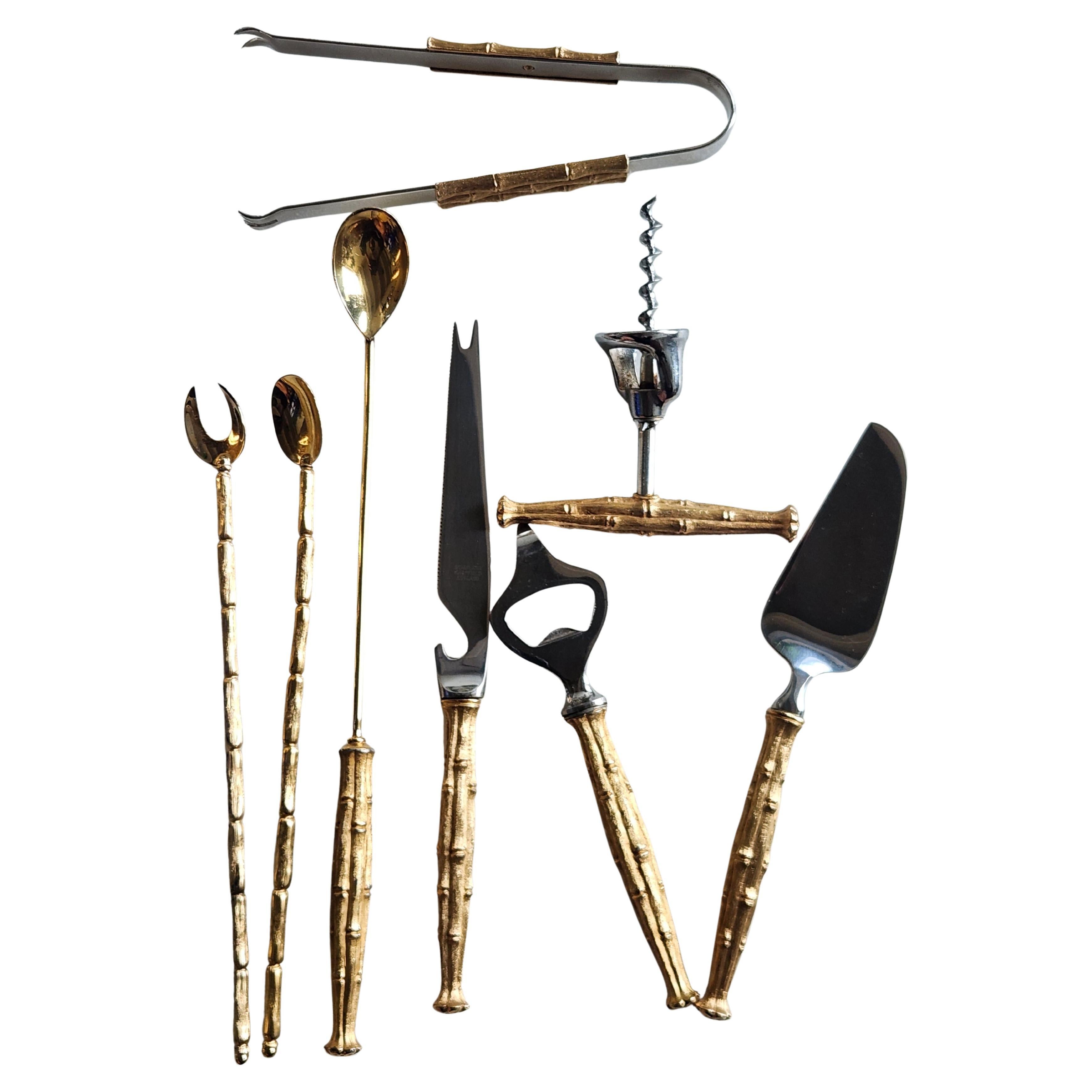Napier Gold Bamboo bar tool set For Sale