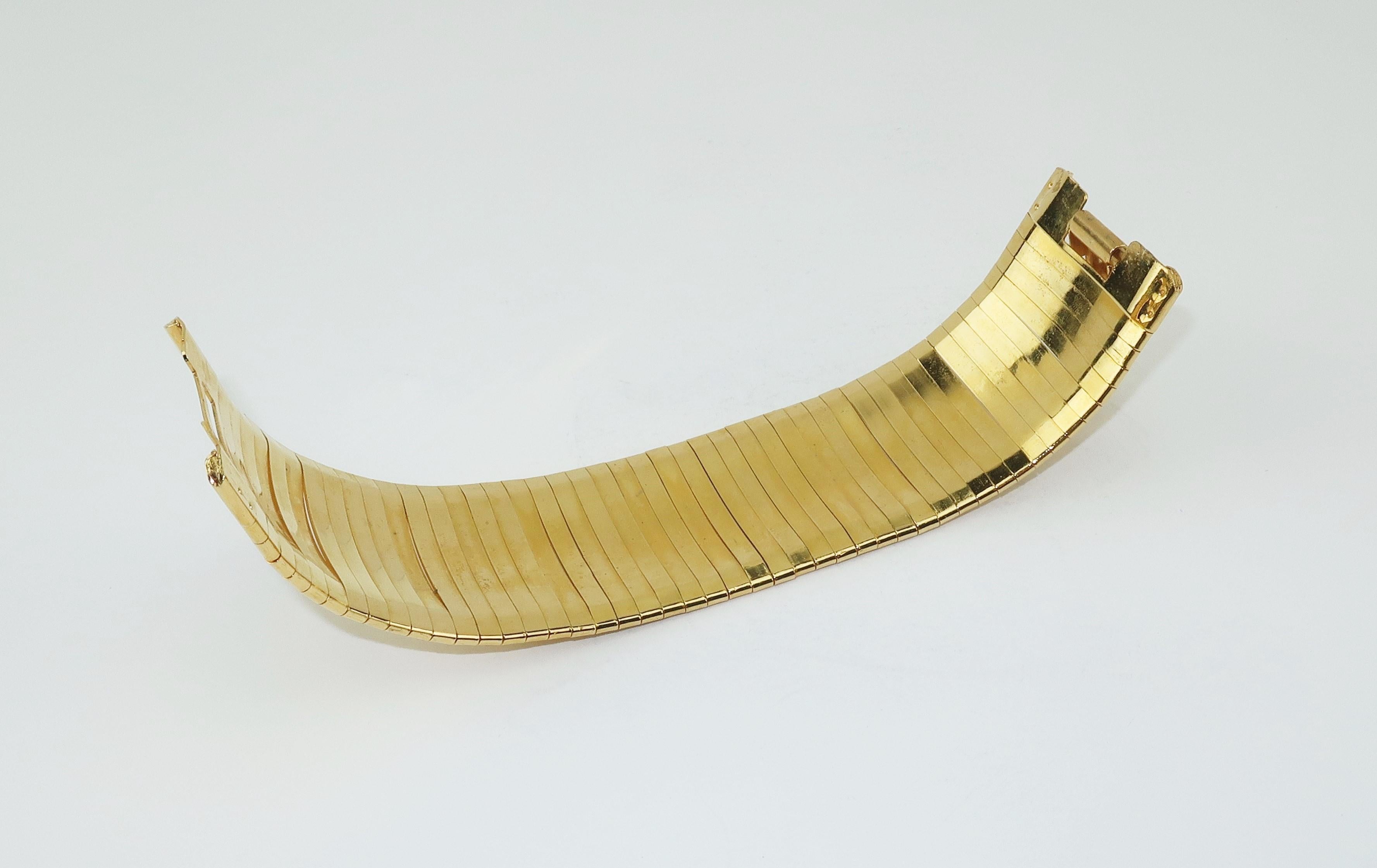 Women's Napier Gold Band Space Age Bangle Bracelet, 1960's