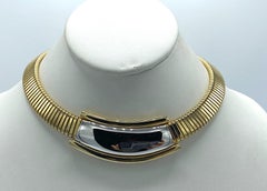 Napier Gold Omega Link with Central Silver Accent