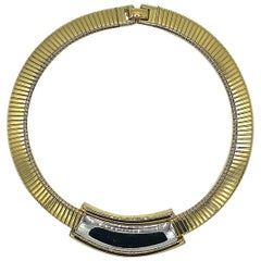 Napier Gold Omega Link with Central Silver Accent