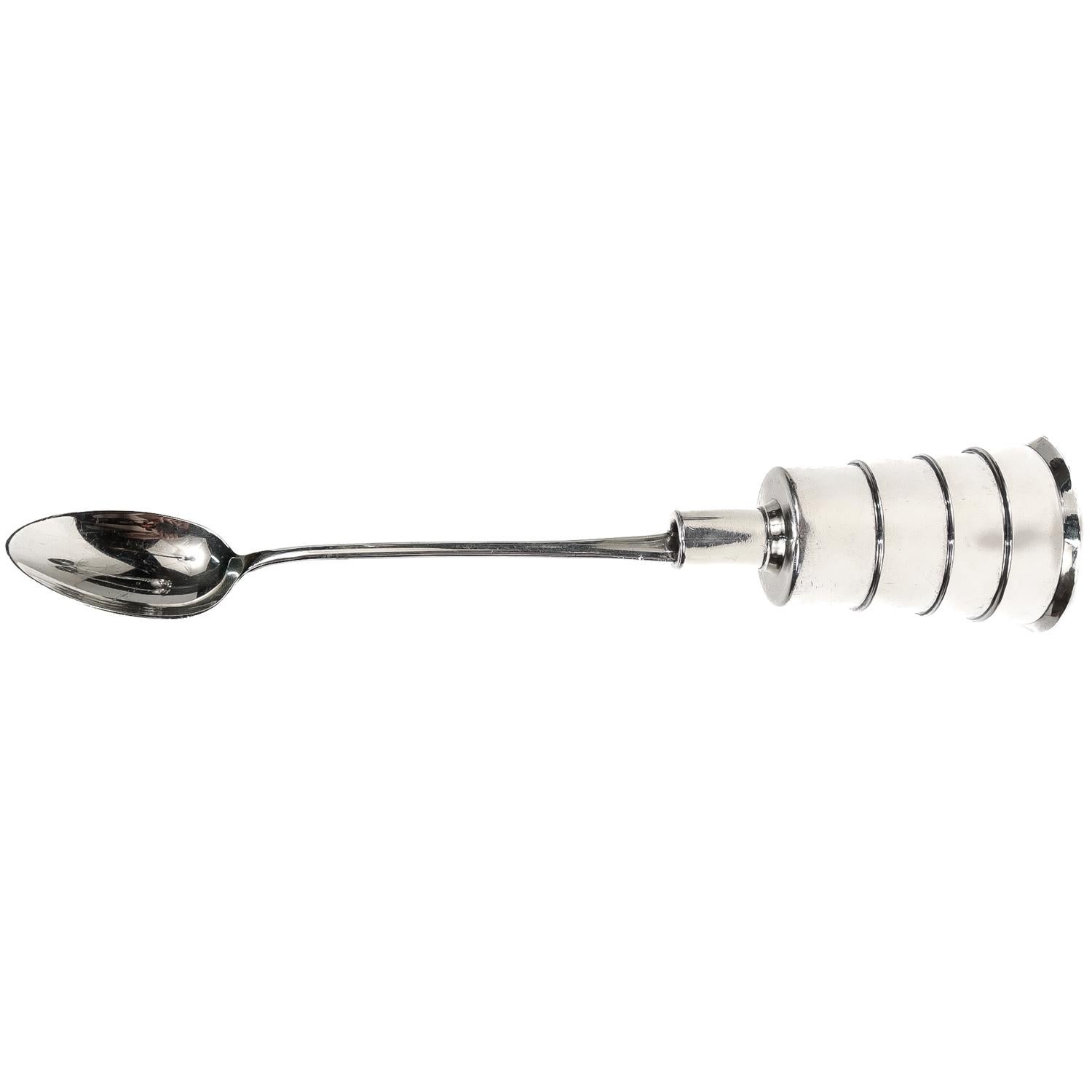American Napier Machine Age Sterling Silver Cocktail Spoon & Jigger / Measure Bar Tool