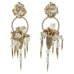 Napier Marilyn Monroe Flower Basket Chandelier Earrings, 1950's