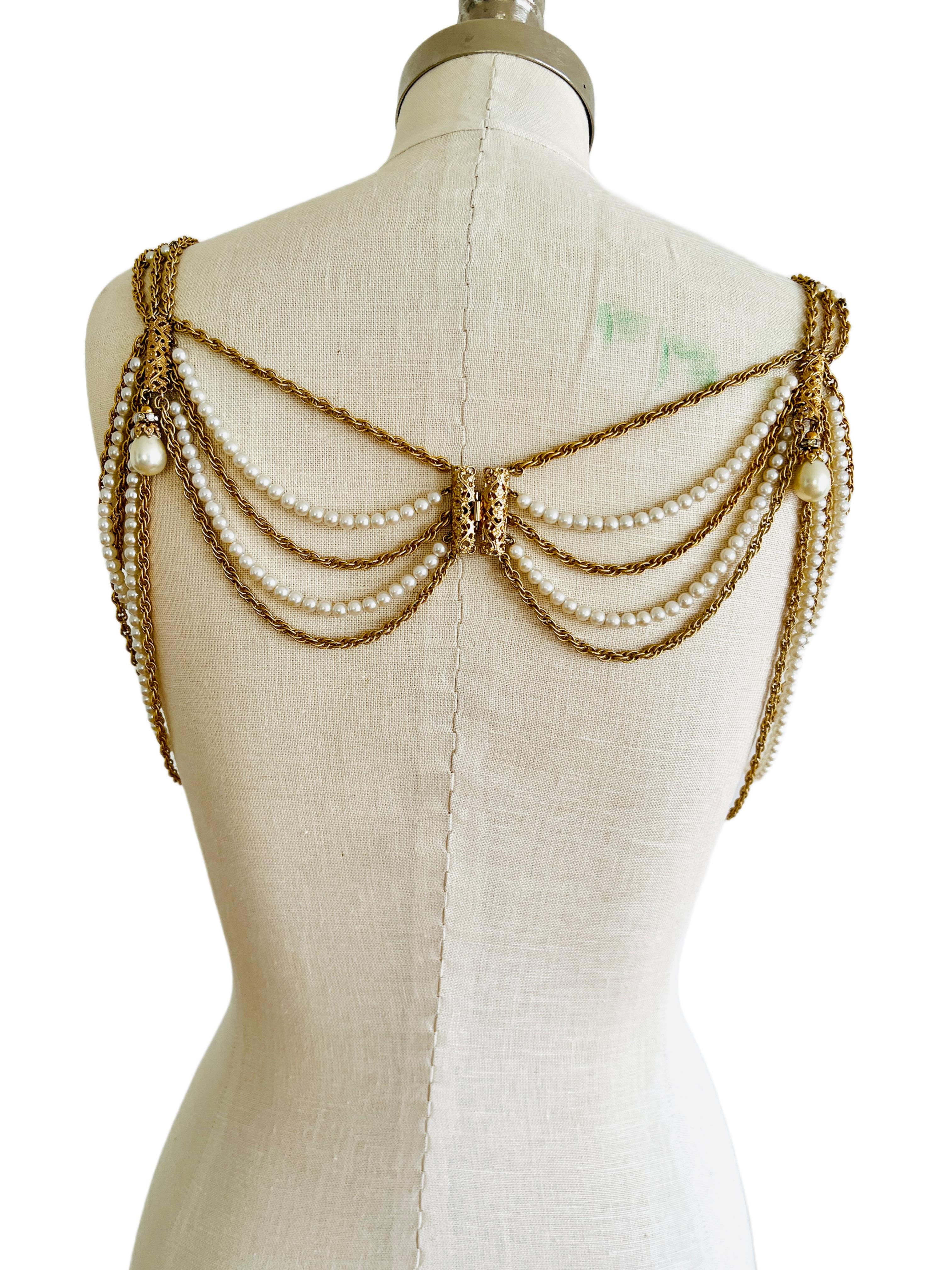 Napier Multi Chain Gold Tiered Layered Shoulder Necklace, Bikini Belt In Good Condition For Sale In Sausalito, CA