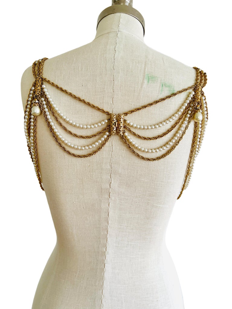 Napier Multi Chain Gold Tiered Layered Shoulder Necklace, Bikini Belt