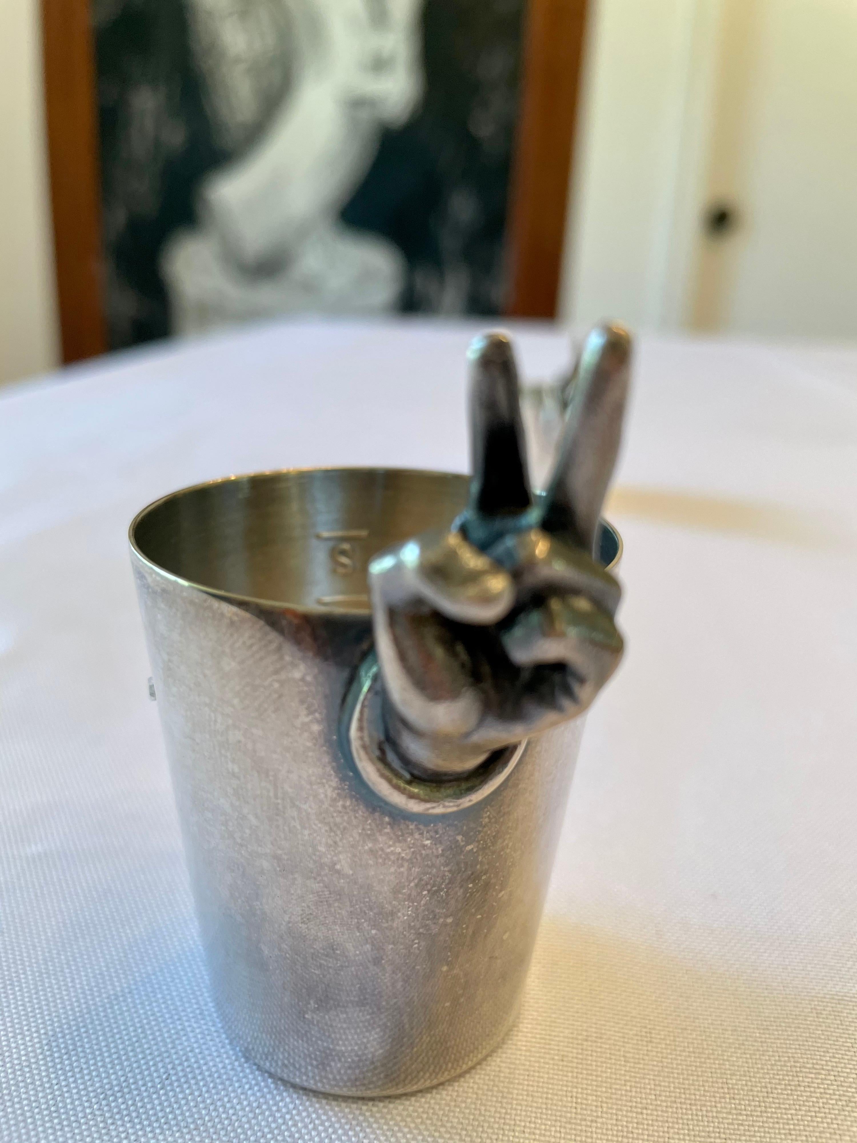 Napier Signed Art Deco Silver Plate Shot Glasses/ Jiggers at 1stDibs