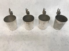 Napier Signed Art Deco Silver Plate Shot Glasses, Set of Four ‘4’