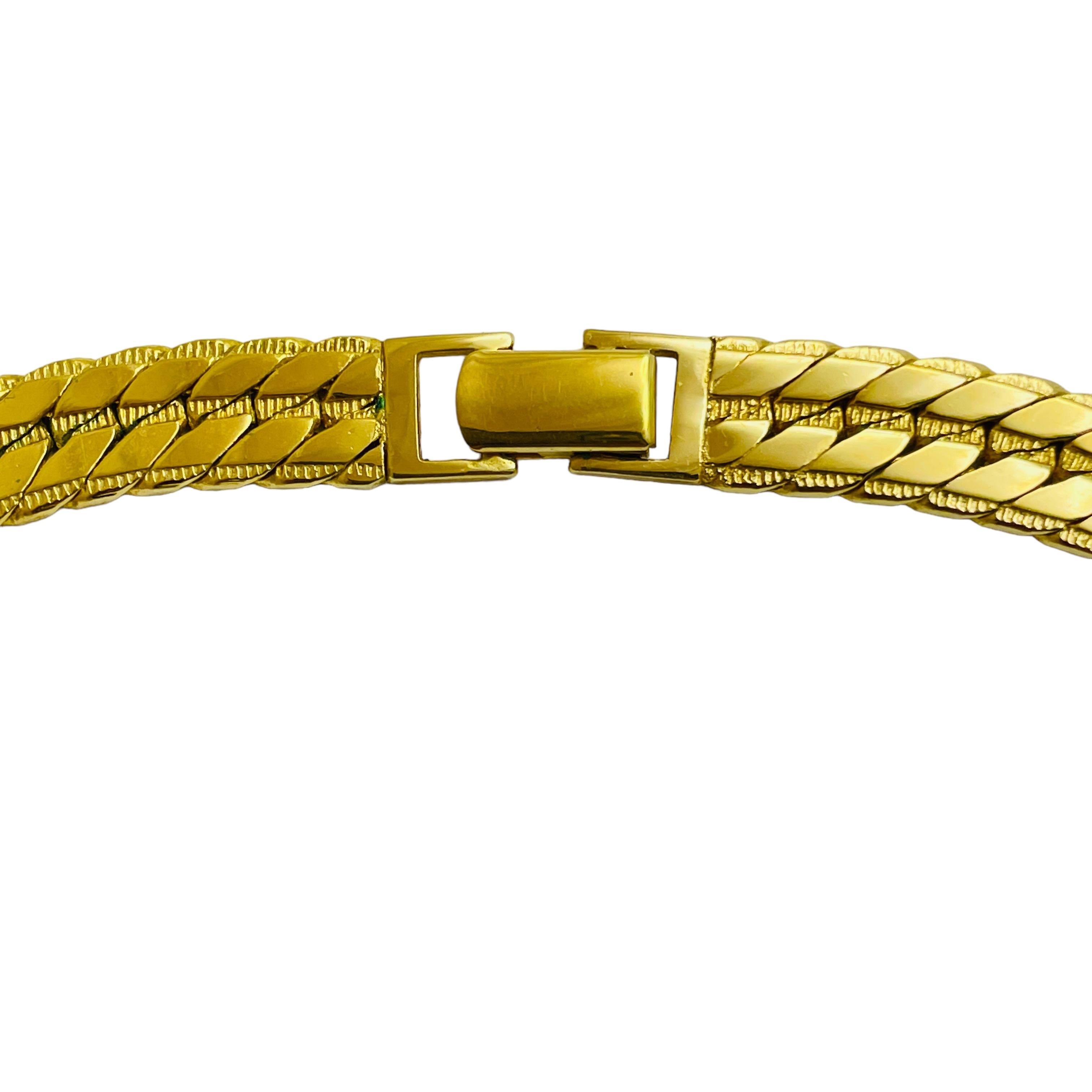 NAPIER signed gold tone chain designer necklace In Good Condition In Palos Hills, IL