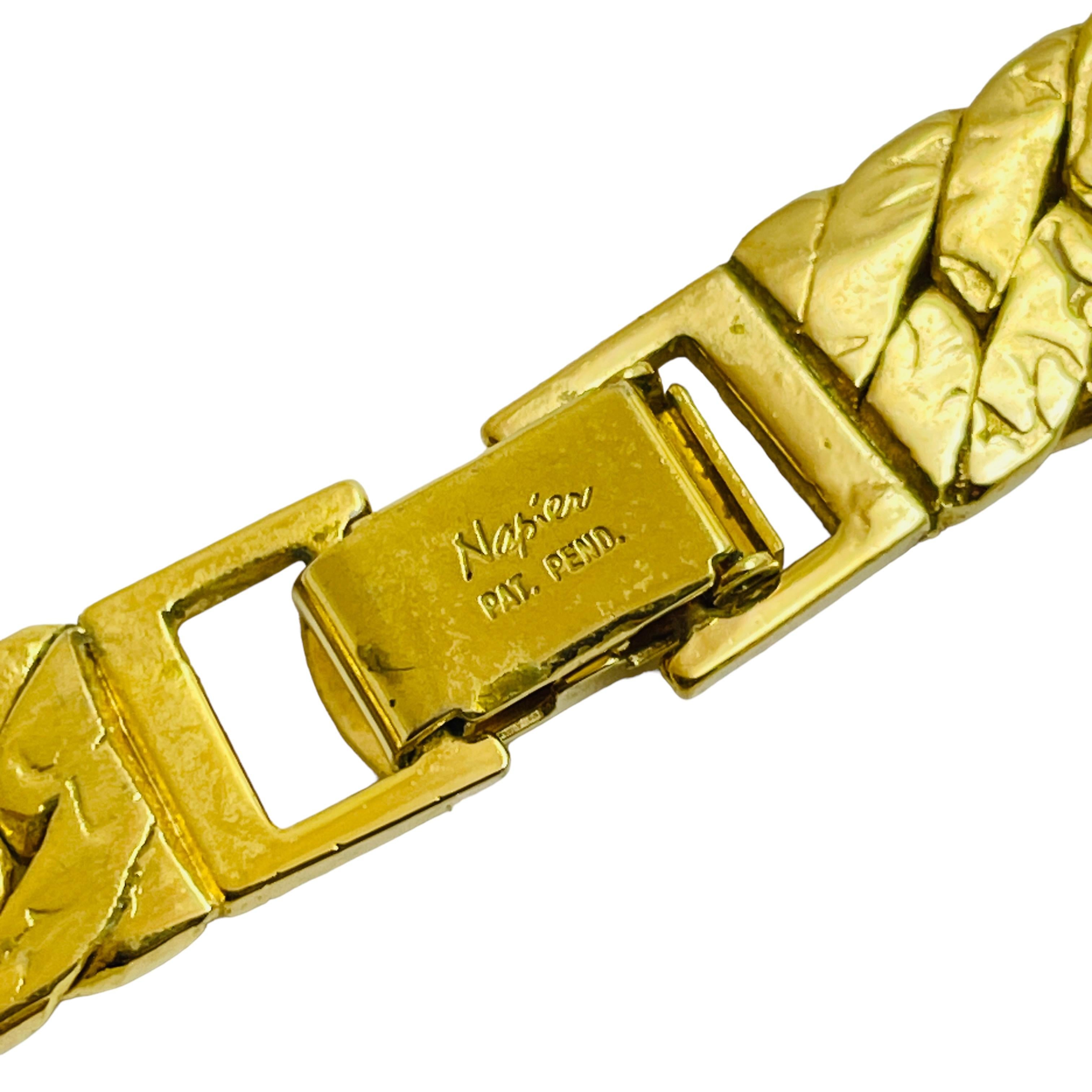 Women's NAPIER signed gold tone chain designer necklace