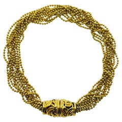 Retro NAPIER signed gold tone chain designer necklace