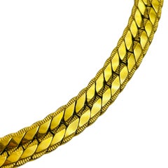 NAPIER signed gold tone snake designer runway chain necklace