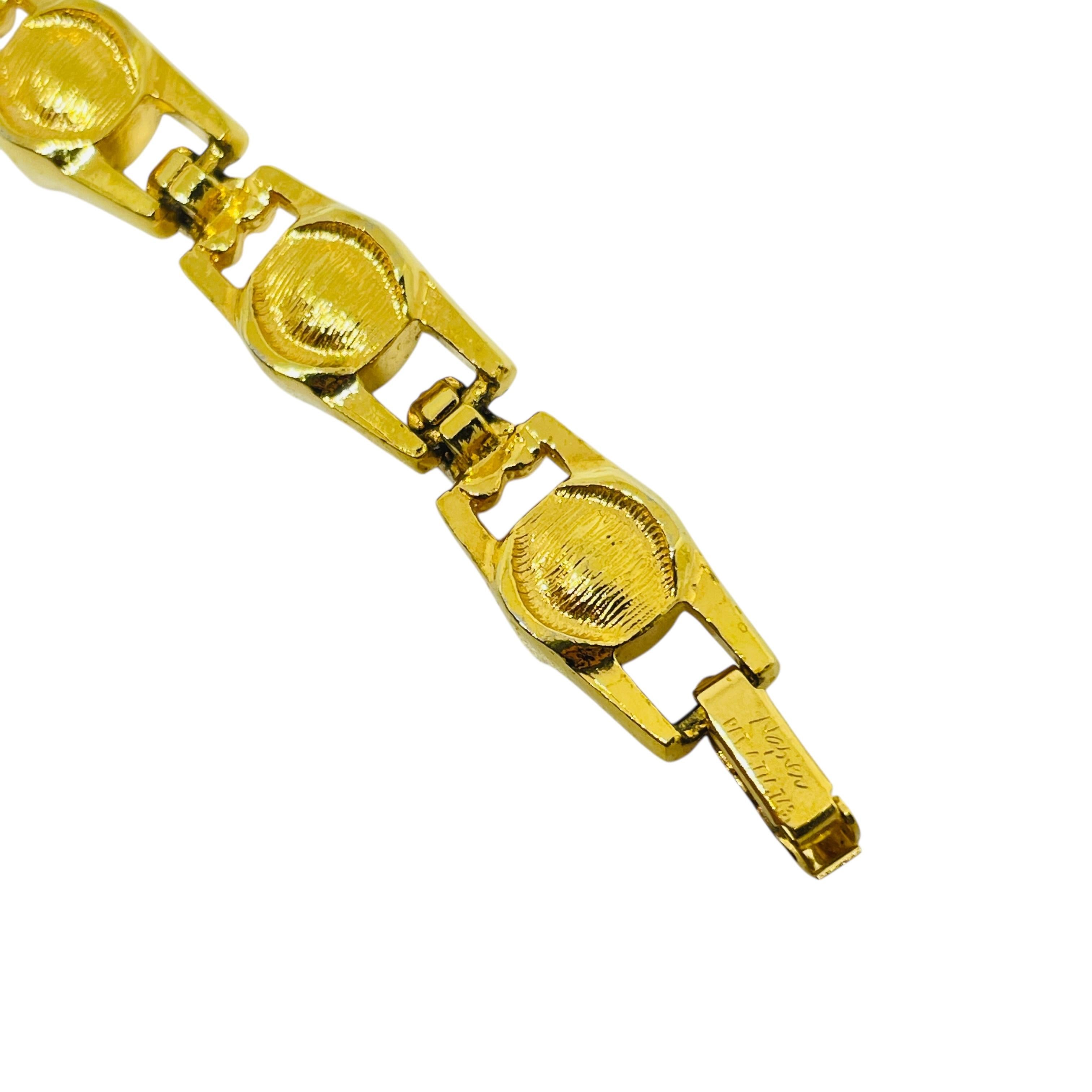 NAPIER pulsera de diseño vintage de cristal chapado en oro firmada en Bueno estado para la venta en Palos Hills, IL