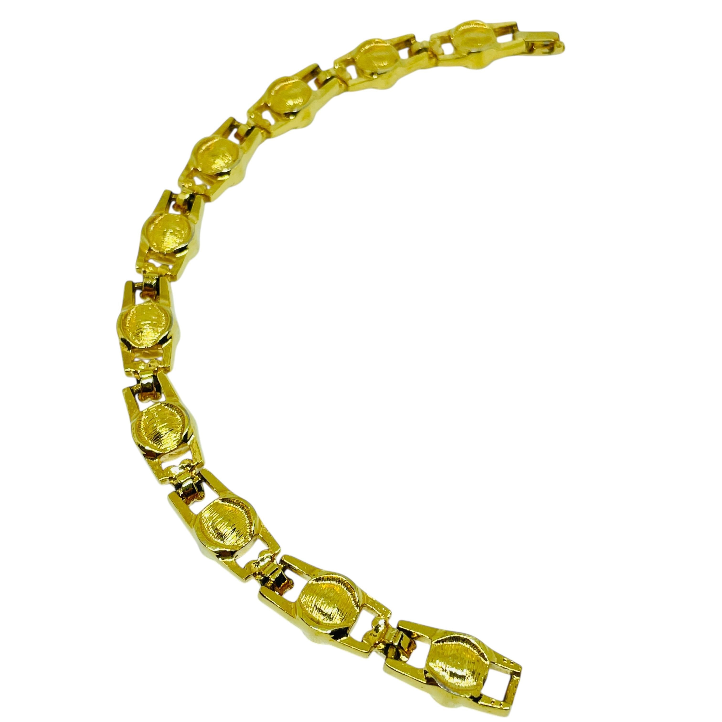 Femenino o masculino NAPIER pulsera de diseño vintage de cristal chapado en oro firmada en venta