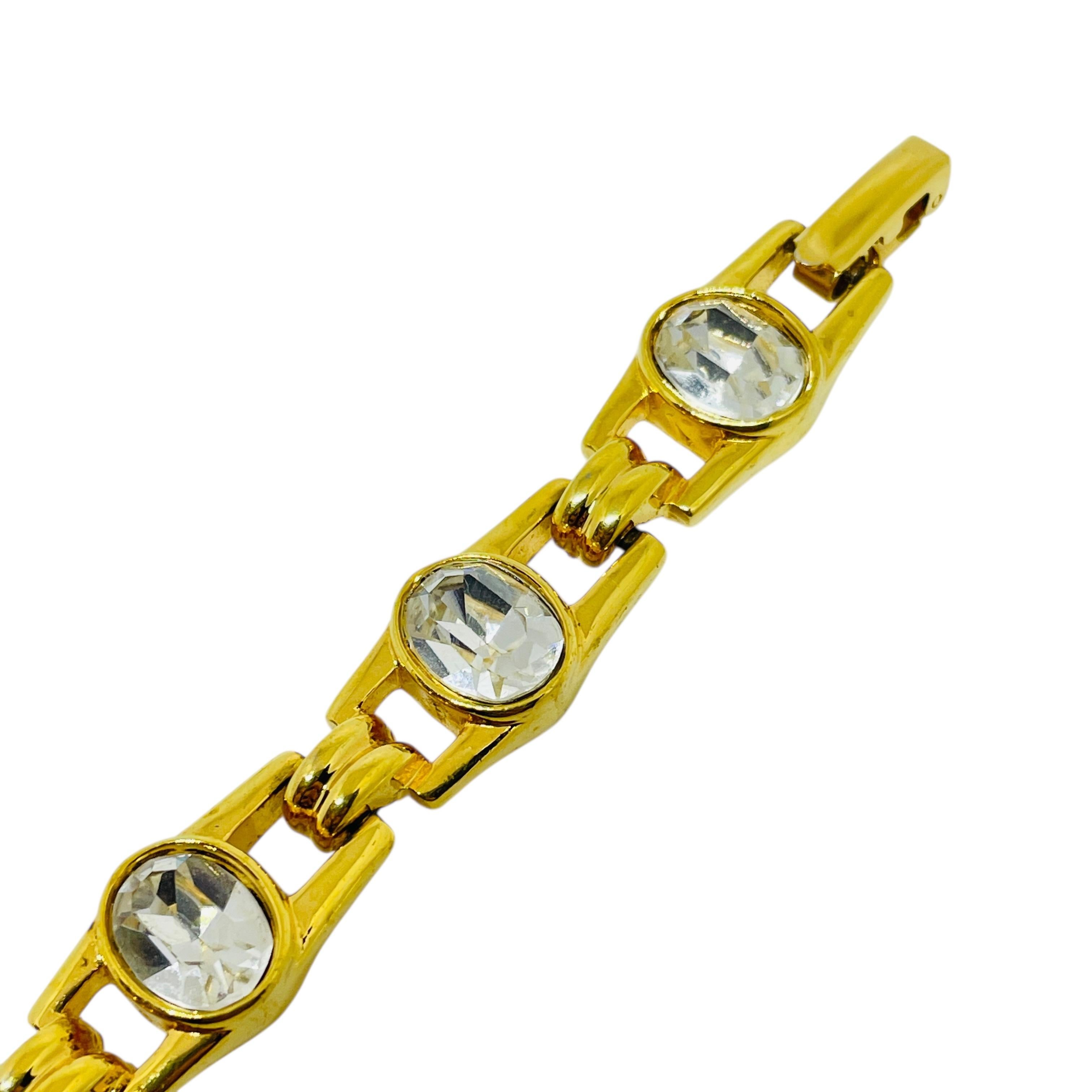 NAPIER pulsera de diseño vintage de cristal chapado en oro firmada en venta 1