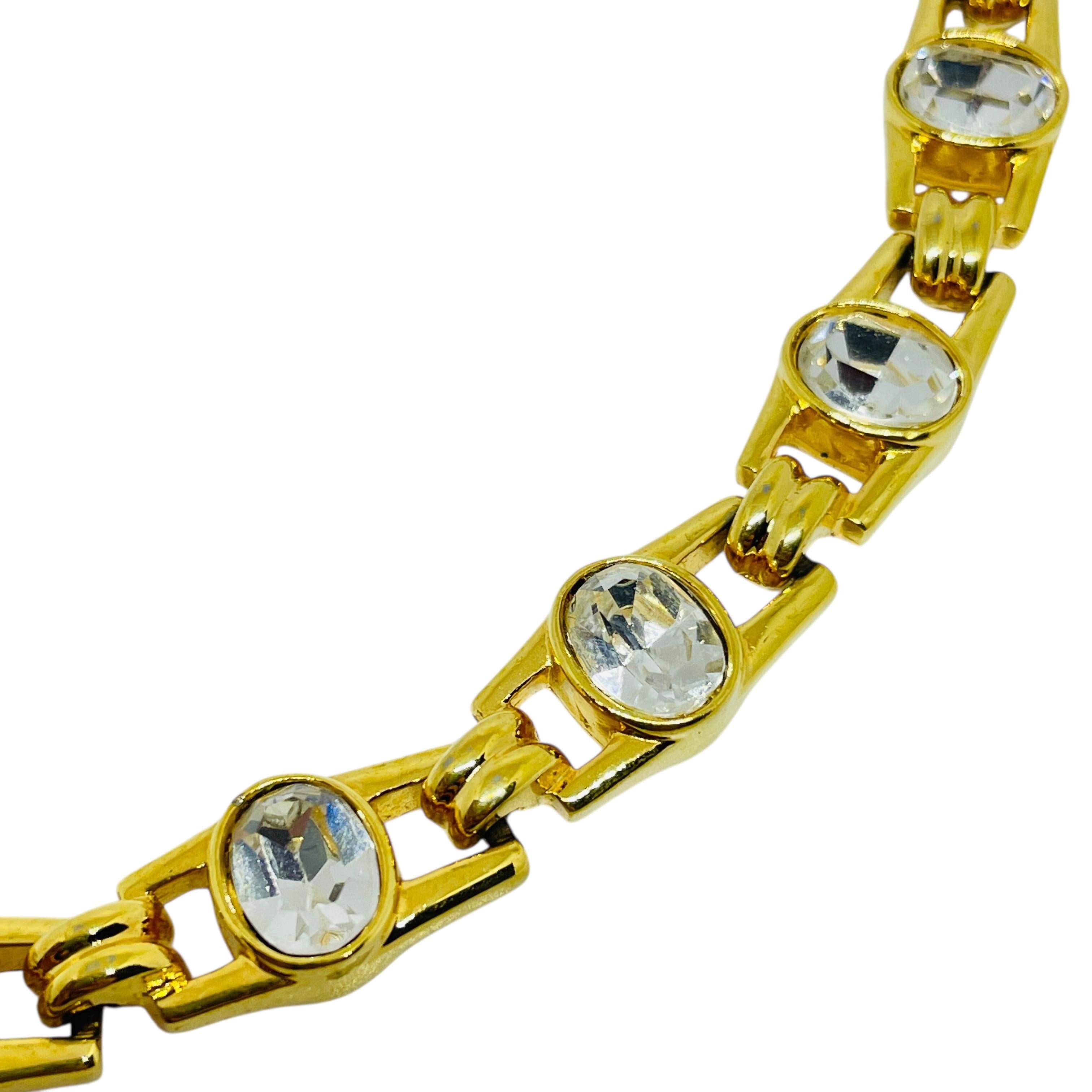 NAPIER pulsera de diseño vintage de cristal chapado en oro firmada en venta 2