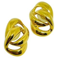 Orecchini a buco firmati NAPIER con catena classica vintage in tonalità oro