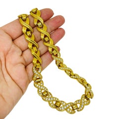 Collier ras-du-cou vintage de créateur « Napier », orné de cristaux dorés