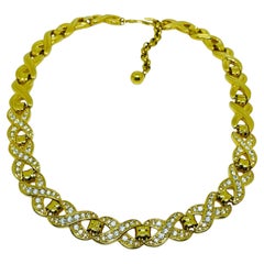Collier ras-du-cou vintage de créateur « Napier », orné de cristaux dorés