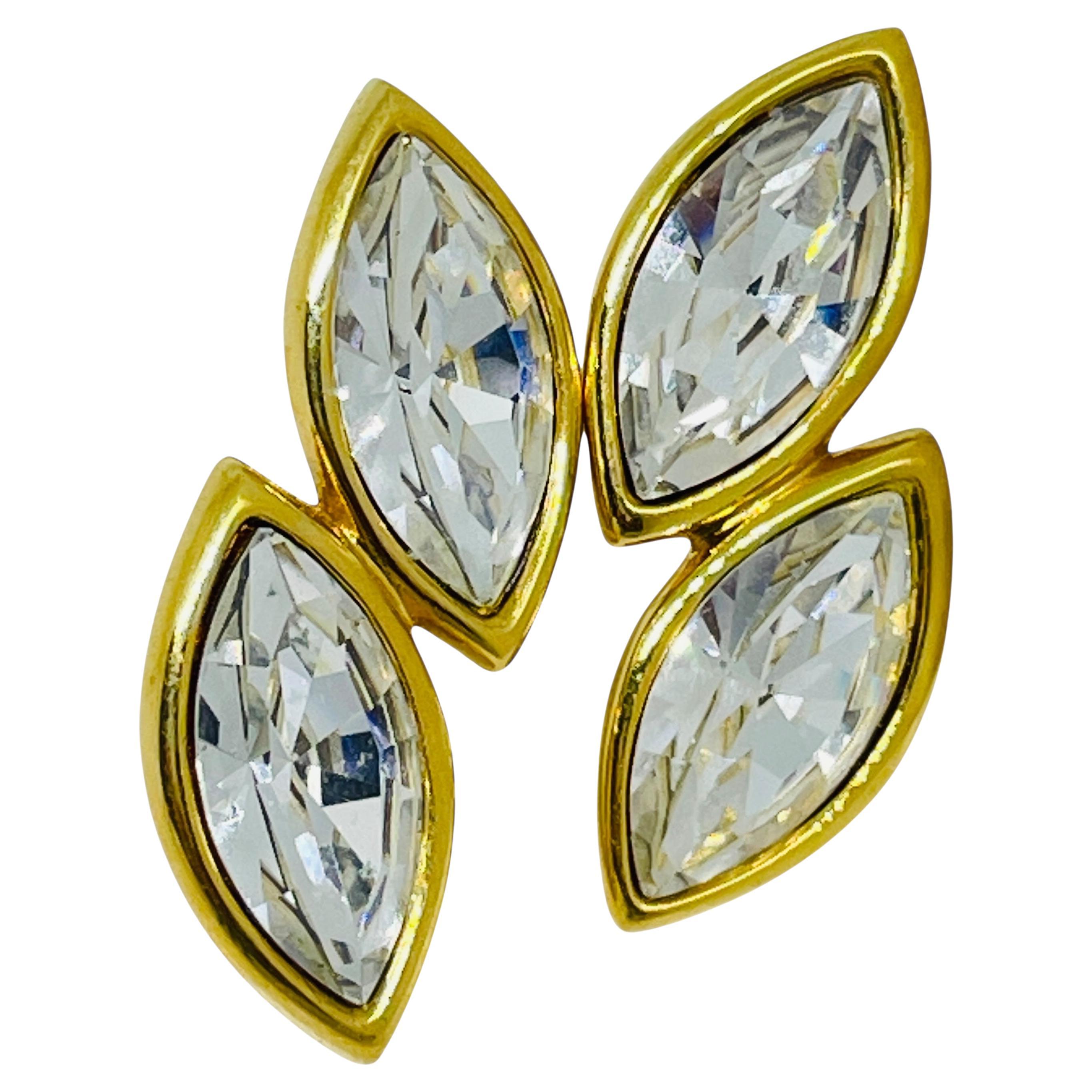 Orecchini a lobo firmati NAPIER con cristalli d
oro vintage