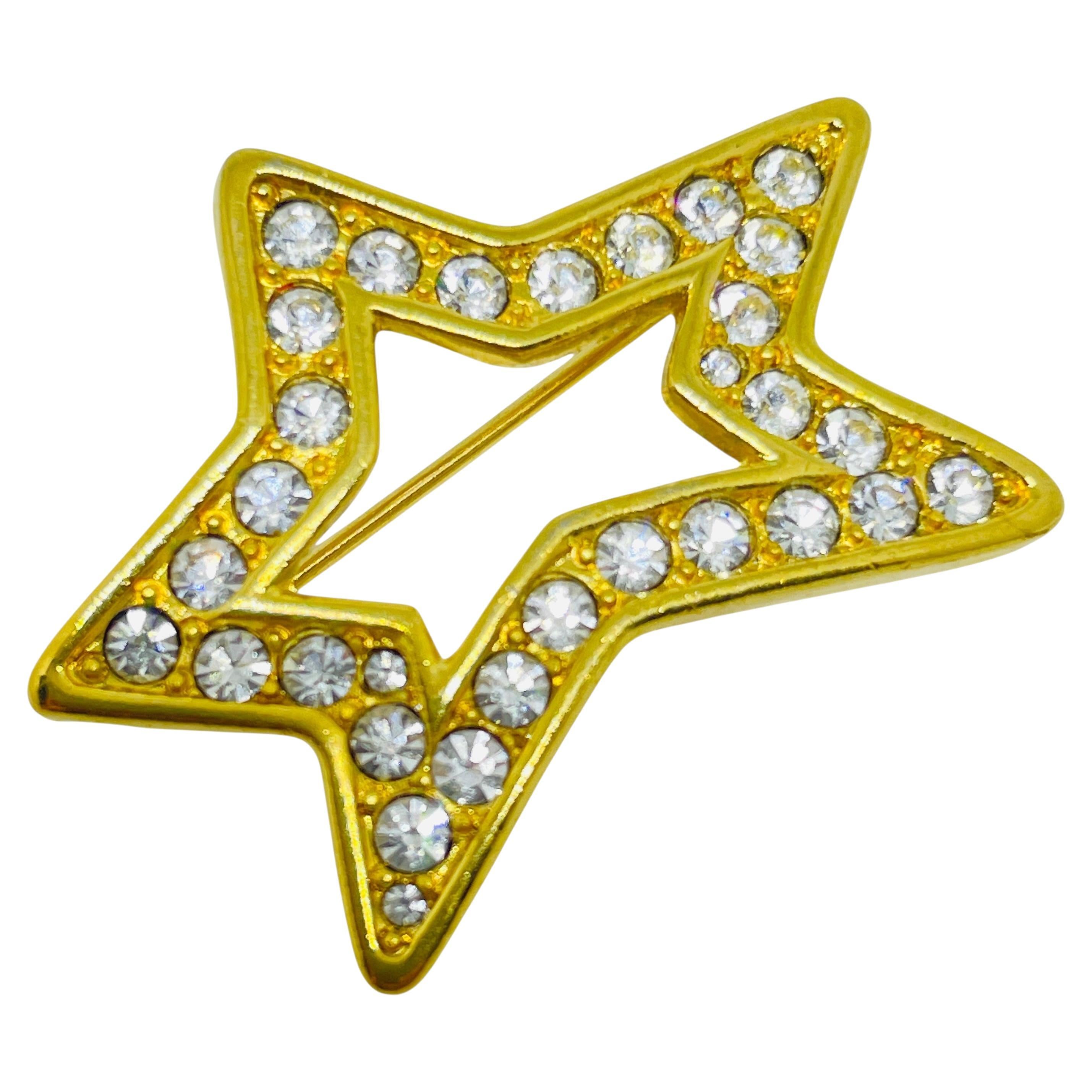 NAPIER signiert Vintage Gold Ton Kristalle Stern Designer Brosche