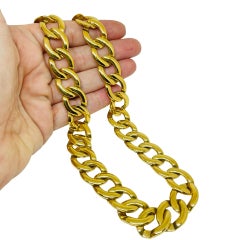 Collana a catena firmata NAPIER, vintage, in tonalità oro, di design