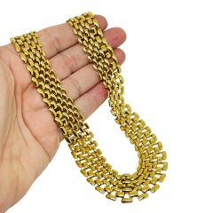 NAPIER - Collier en chaîne de créateur vintage signé, ton or