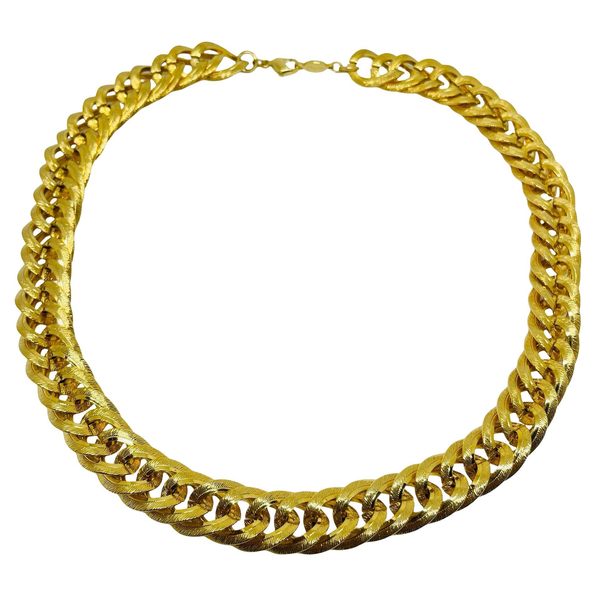NAPIER collar de cadena de diseño vintage firmado en tono dorado