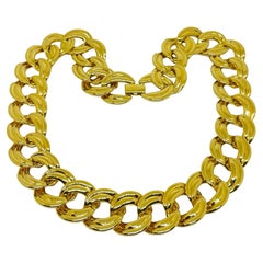 NAPIER - Collier en chaîne de créateur vintage signé, ton or