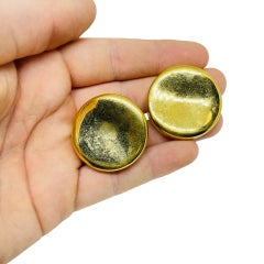 NAPIER signed vintage gold tone designer clip on earrings