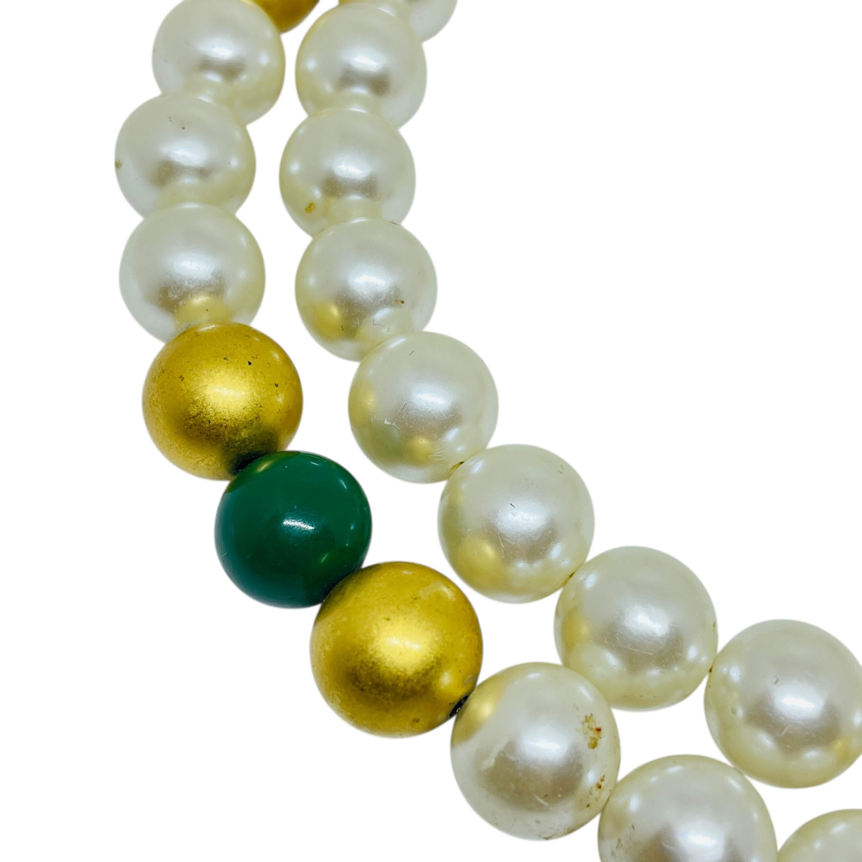 NAPIER signiert Vintage Goldton Glasperlen Designer Halskette für Damen oder Herren im Angebot